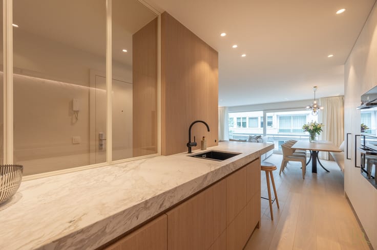 Marble kitchen and dining area